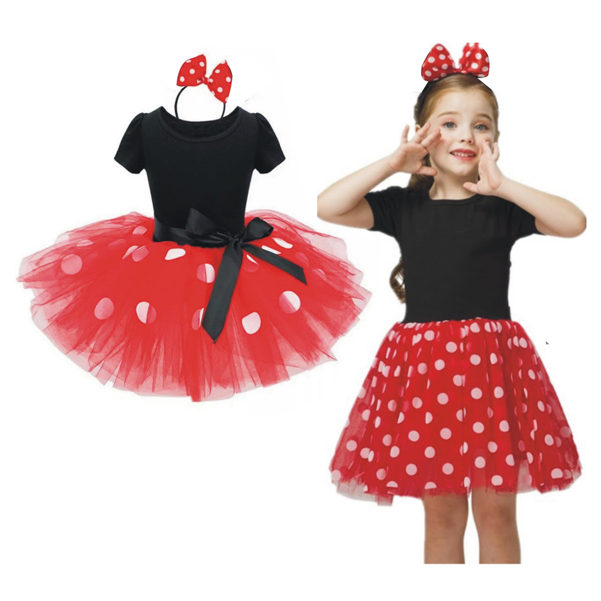 Minne Mouse Tutu Dress Outfits With Headband For Girls preeto.pk