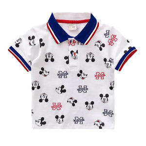 Boys Mickey Mouse White Polo shirt Short Sleeve