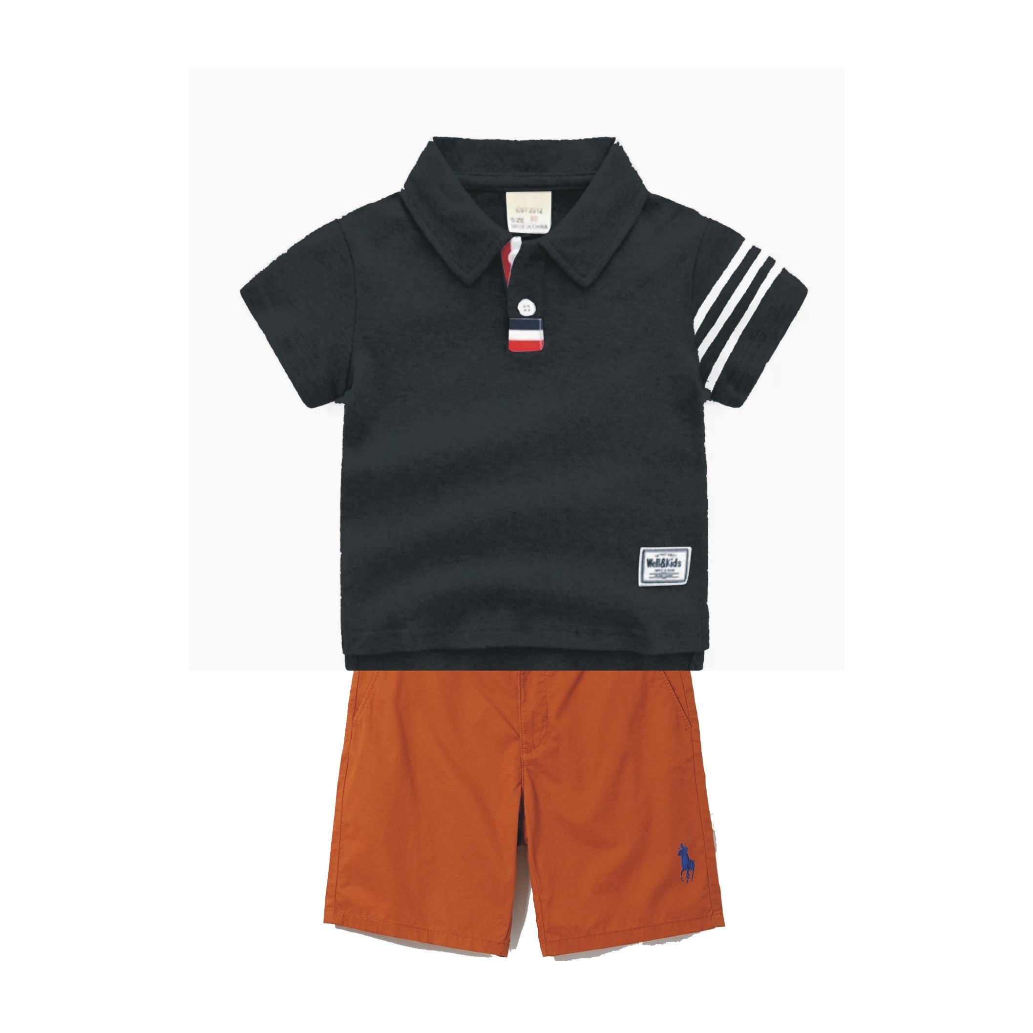 Korean Kids Poloshirt Boys Short Sleeve with Shorts