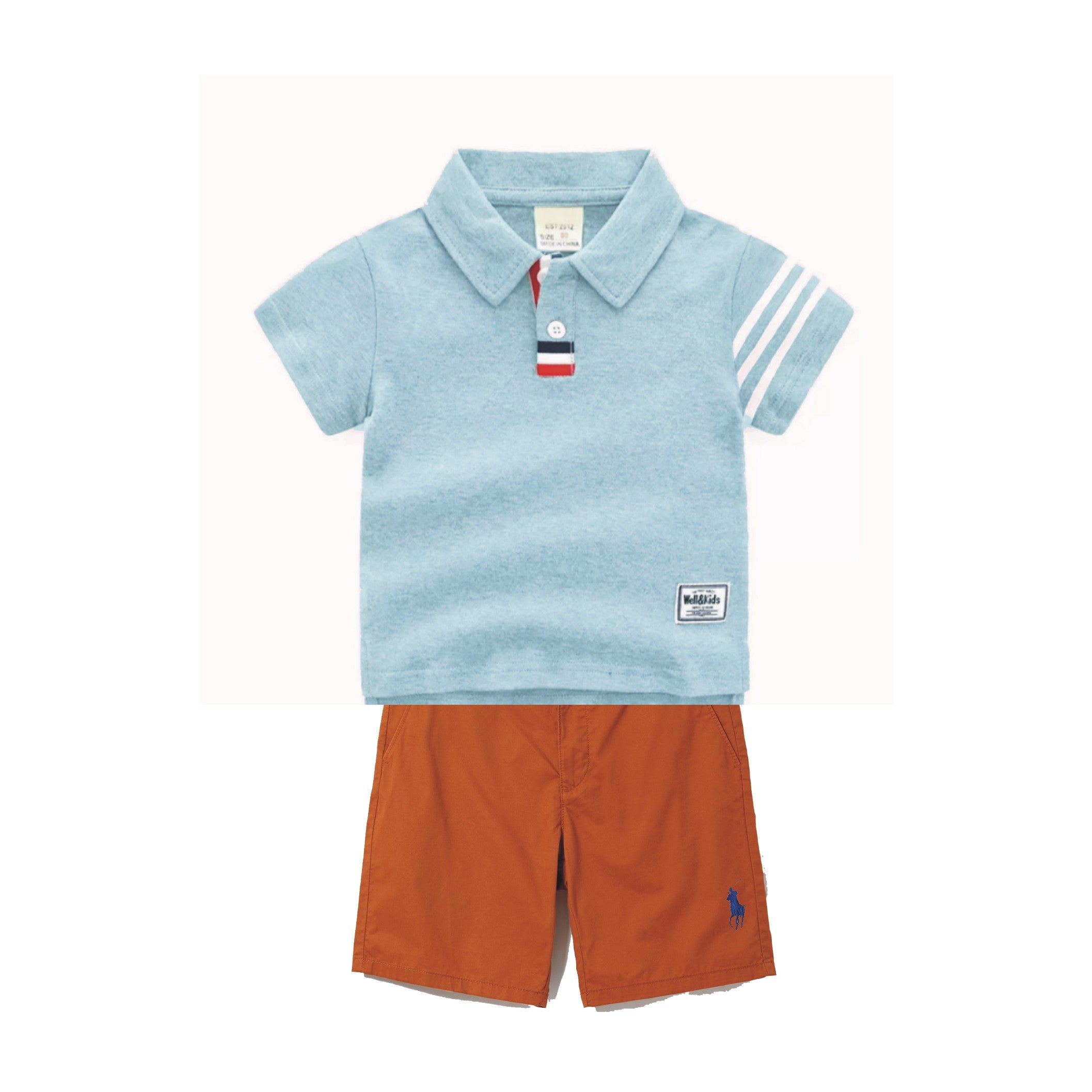 Korean Kids Poloshirt Boys Short Sleeve with Shorts