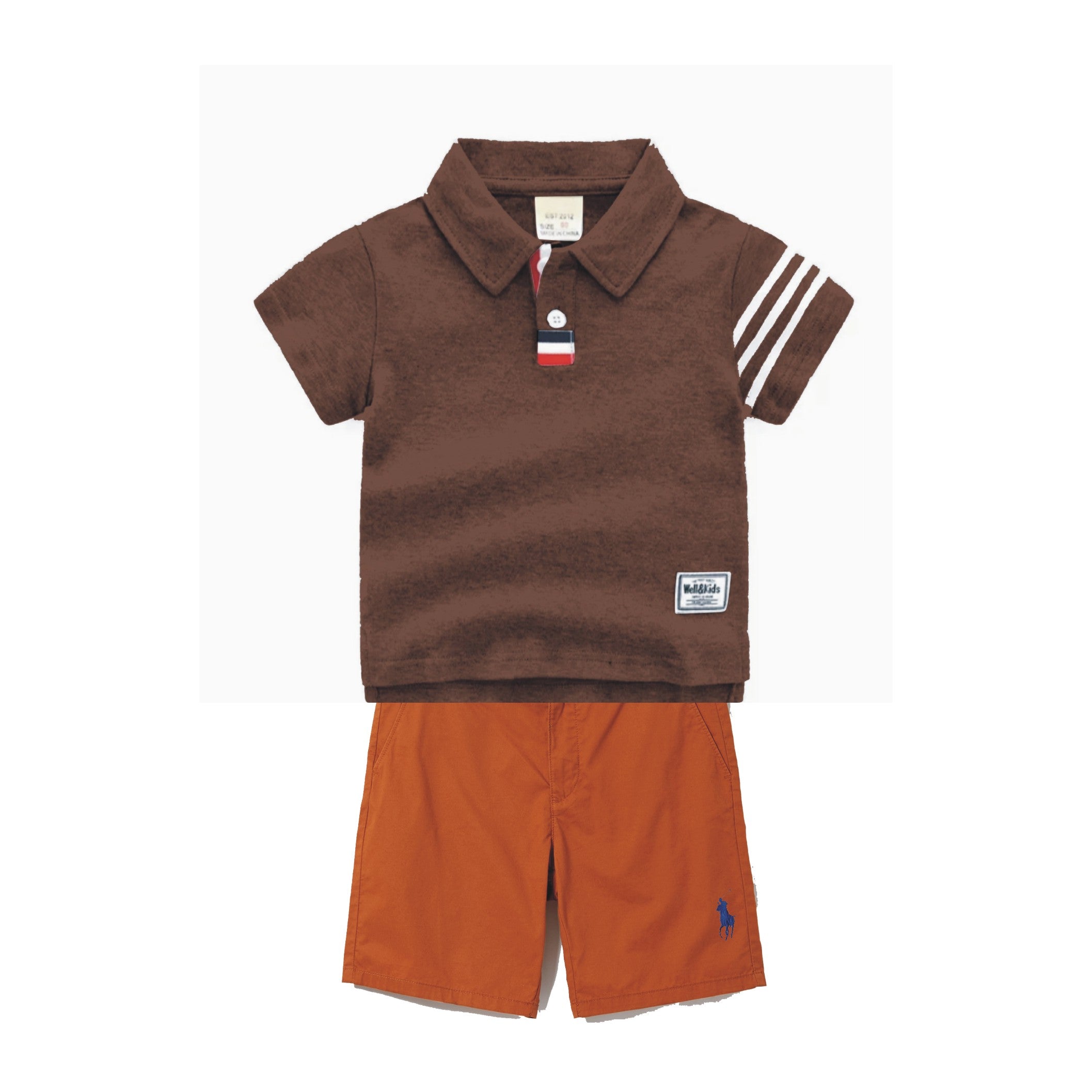 Korean Kids Poloshirt Boys Short Sleeve with Shorts