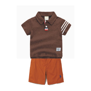 Korean Kids Poloshirt Boys Short Sleeve with Shorts