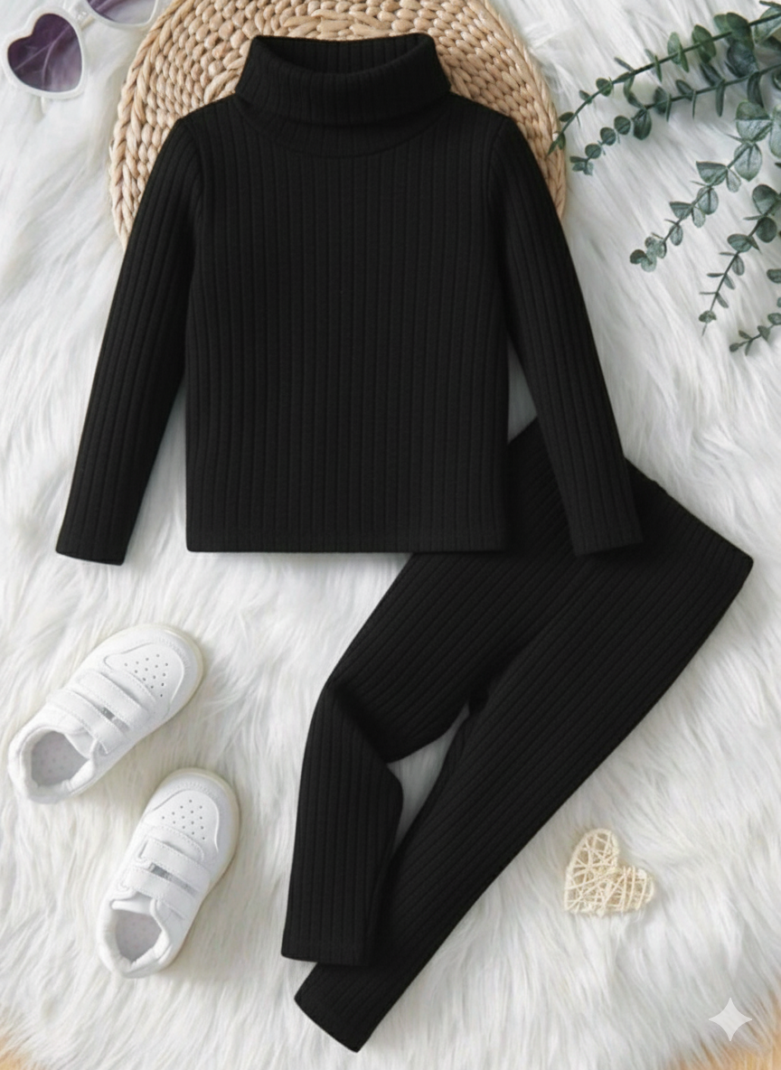 winter ribbed thermal Suit for Toddlers