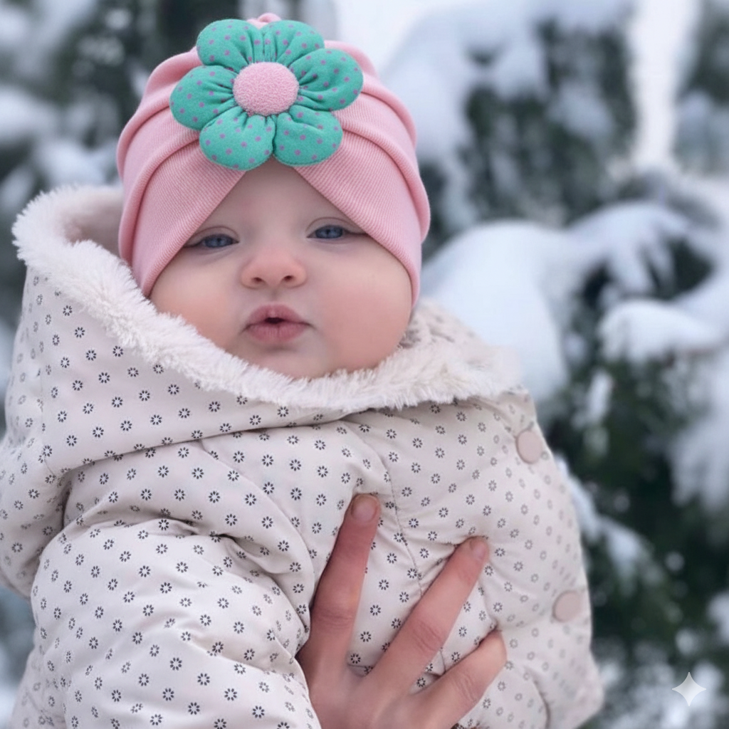 Cute Flower Baby Girls Bow Turban Hat