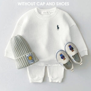 KIDS RL SWETSHIRT WITH PANTS WAFFLE COTTON