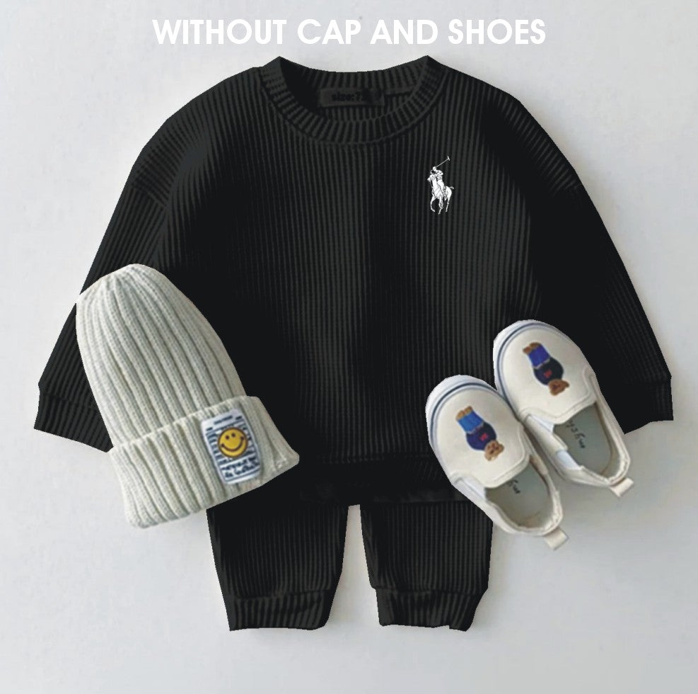 KIDS RL SWETSHIRT WITH PANTS WAFFLE COTTON