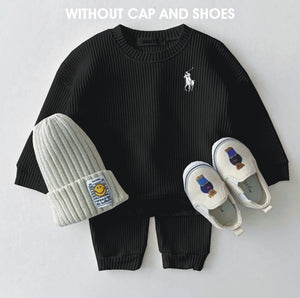 KIDS RL SWETSHIRT WITH PANTS WAFFLE COTTON