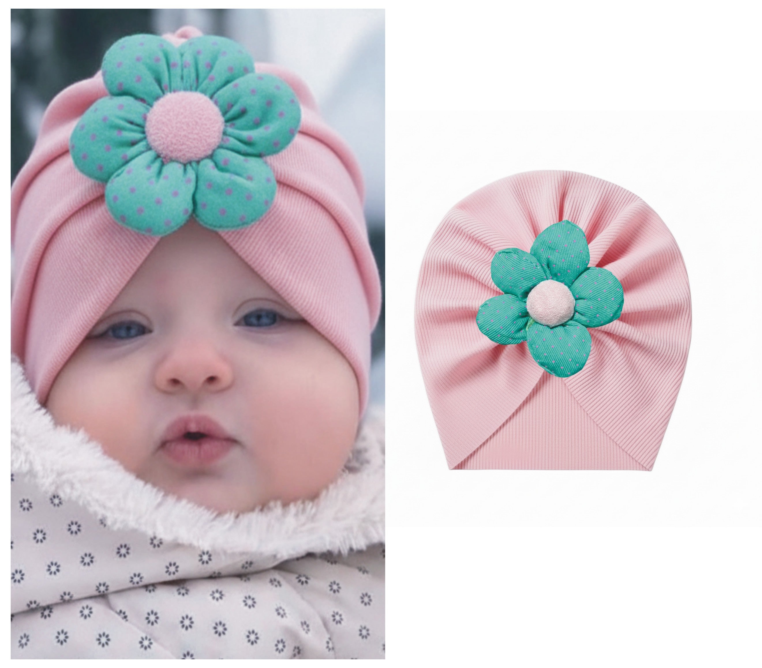 Cute Flower Baby Girls Bow Turban Hat
