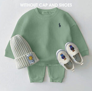 KIDS RL SWETSHIRT WITH PANTS WAFFLE COTTON