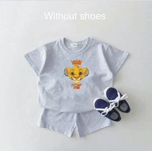 Kids SIMBA Boys Short Sleeve T-Shirt Short Sets Toddler Summer Cotton Outfits