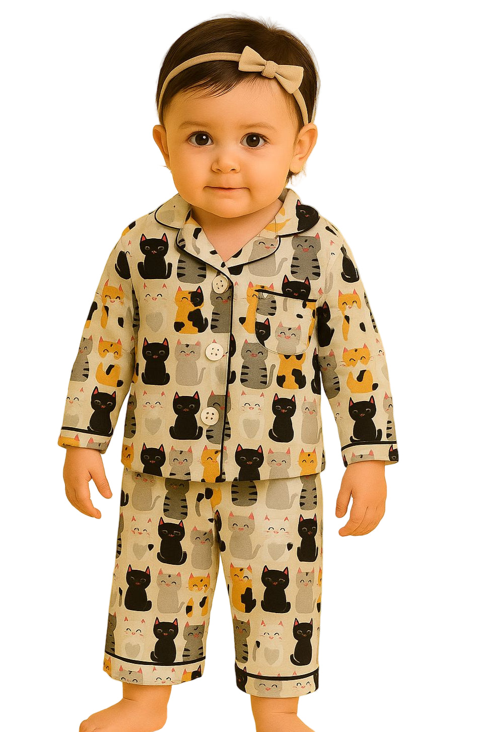 Kids Cats Flannal pyjama set for winter