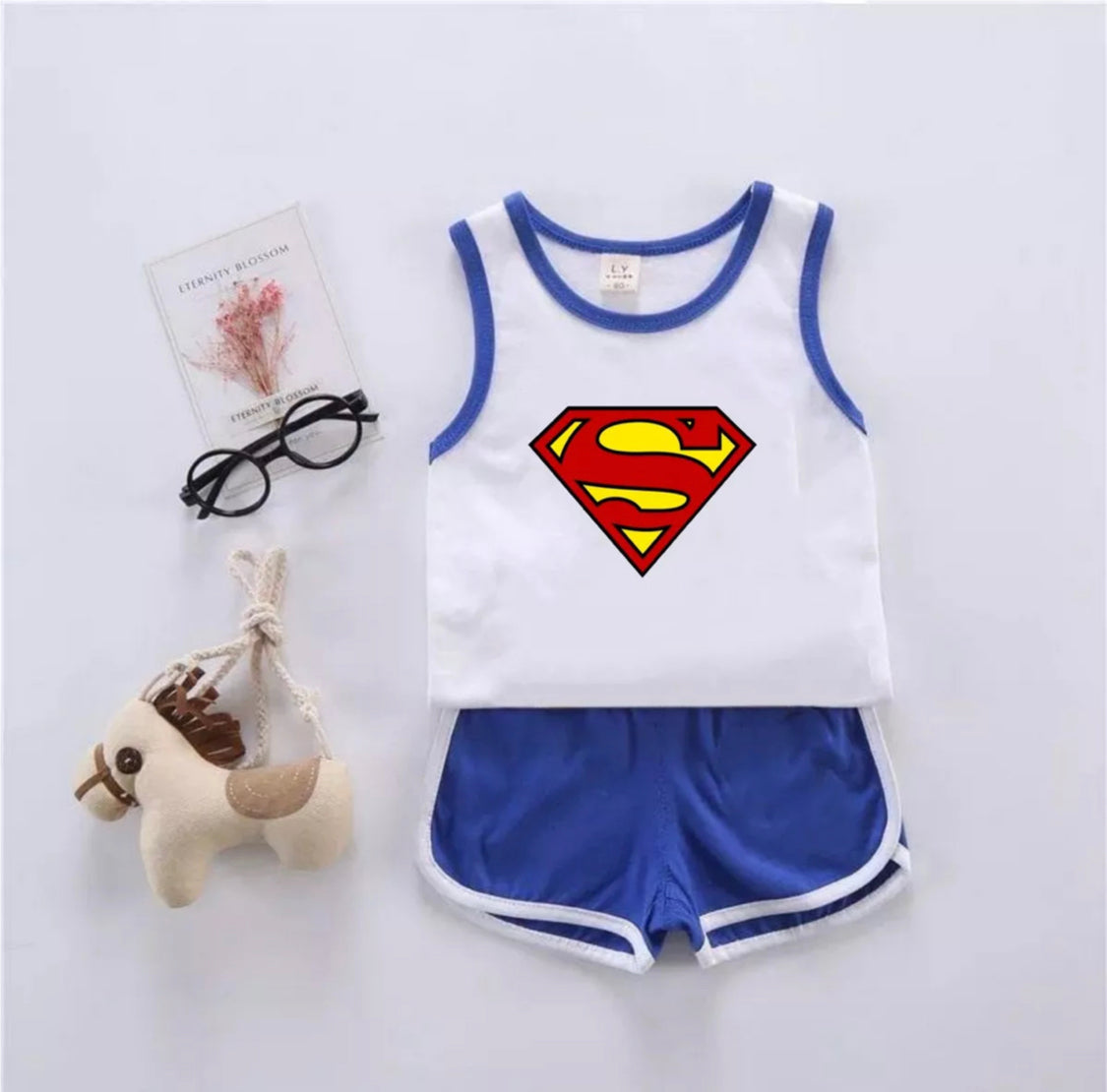 Superman Tshirt With Shorts Preeto Pk